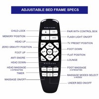 Meubles modernes, télécommande sans fil, chargement Usb, moteur Okin, double XL, Massage, cadre de lit électrique réglable