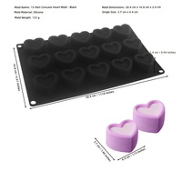 Moule en silicone à 6 cavités en forme de fleur concave, motifs carrés, triangulaires et en forme de cœur pour mousses, chocolats artistiques, gâteaux et desserts