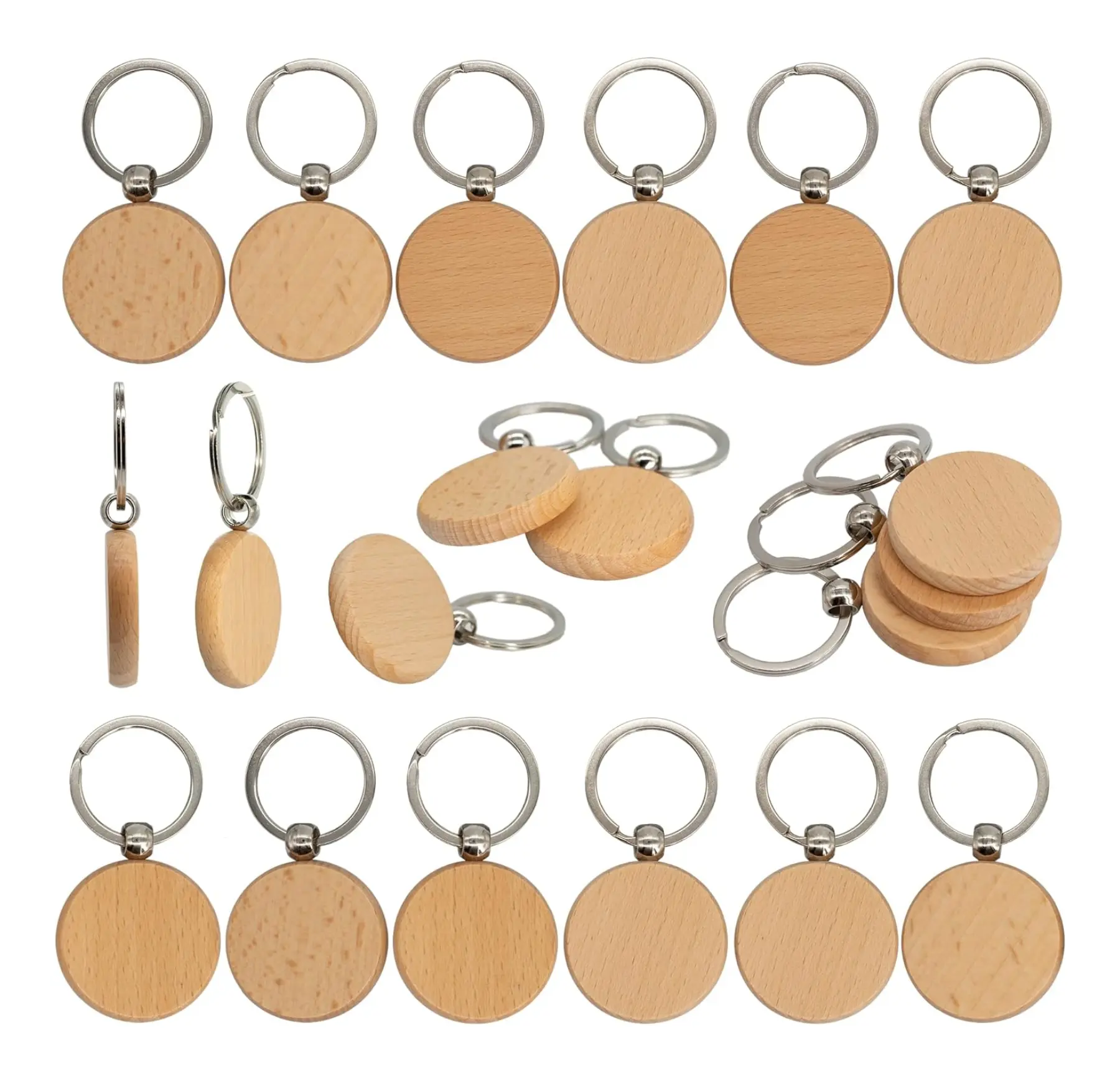 Portachiavi in legno personalizzato portachiavi in legno regalo tondo in bianco etichette per anello con ciondolo artigianale accessori per abbigliamento artigianale