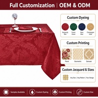 Nappe Jacquard Personnalisée Imperméable Lavable Anti-plis à Motifs Floraux pour Noël, Fêtes et Restaurants (Vente en Gros)