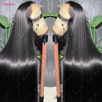 Cheveux humains vierges indiens bruts, densité 200%, perruque frontale en dentelle HD 13x4, perruques frontales en dentelle transparente pour femmes noires