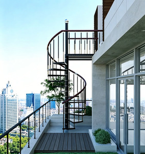 Rampe de sécurité personnalisée pour <span class=keywords><strong>escalier</strong></span> extérieur de villa, <span class=keywords><strong>escalier</strong></span> en colimaçon en <span class=keywords><strong>bois</strong></span>, kit léger <span class=keywords><strong>et</strong></span> antirouille pour accès au jardin ou au patio - Product Image 5