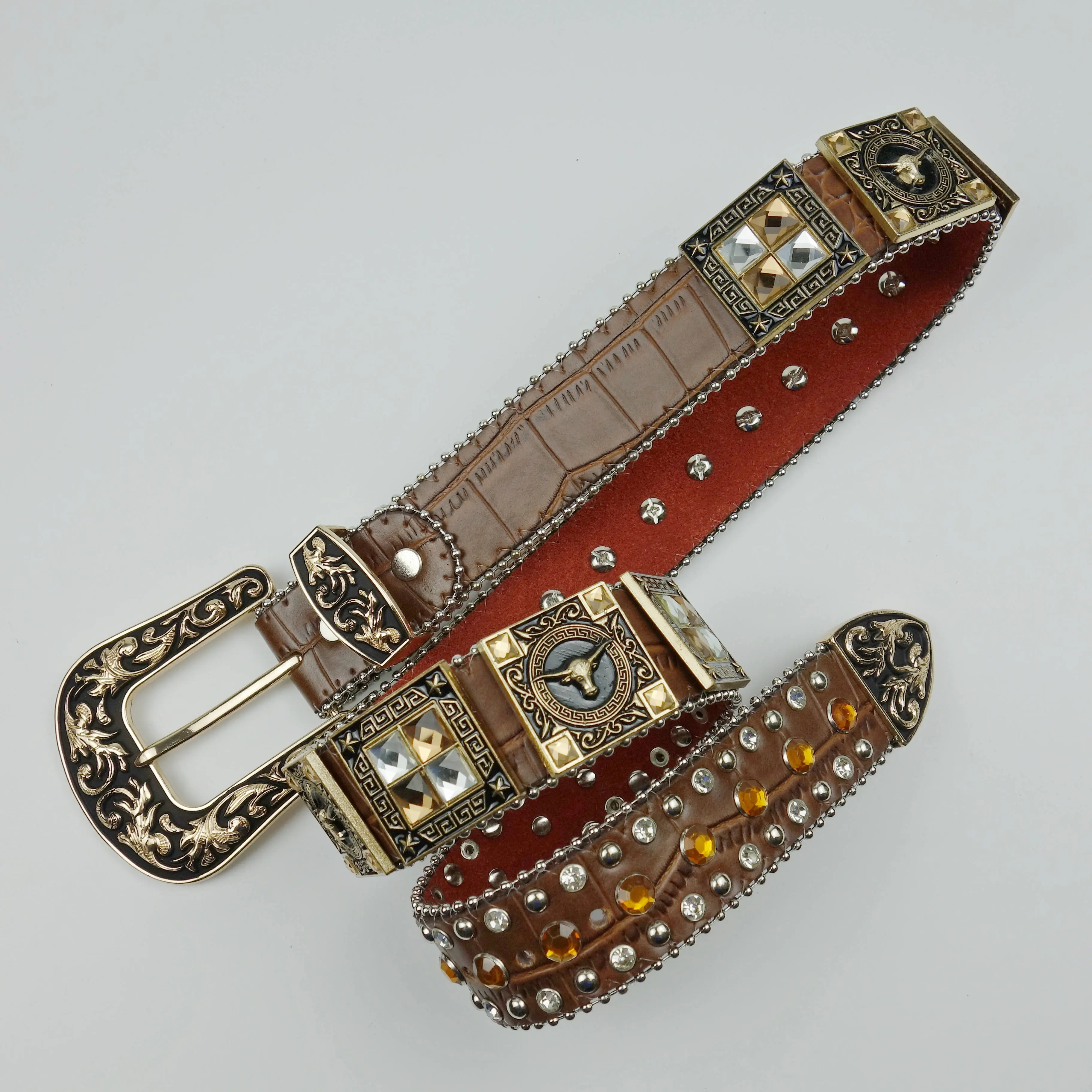 Cinturones de diamantes de imitación brillantes para hombre y mujer, cinturones de vaquero occidentales personalizables, ostentosos, nuevos