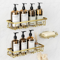 Nouvelles étagères d'angle pour salle de bain, panier de douche, étagère d'angle pour salle de bain, porte-savon en cuivre, organiseur d'accessoires de salle de bain, ensemble de paniers de douche