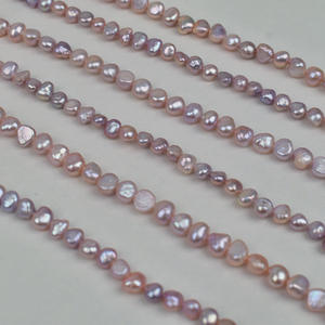 Baroque Purple Two-Sided Beaded String Natural <b>Freshwater</b> White <b>Pearl</b> Seedless DIY Raw Necklace <b>Bracelet</b> - Product Image 3