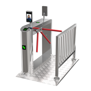 Tornello a Treppiede di Grado Industriale con Sistema di Controllo Accessi Intelligente Anti-Intrusione e Collegamento di Sicurezza Antincendio per Ufficio/Palestra/Metro - Product Image 1