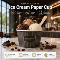 Coppette per Gelato in Carta Personalizzate con Logo, 4oz-22oz, con Coperchi, Antigoccia, Monouso, Ecologiche per Gelaterie e Yogurt Gelato