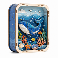 Kit de bricolage en bois pour peinture diamant, artisanat découpé au laser, cadre paysage miniature 3D, vente en gros, personnalisé, B2B, puzzle en bois
