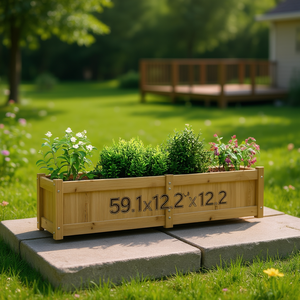 Fioriera da Giardino in Legno di Pino 59.1x12.2x12.2 Impregnata, Vaso Rustico per Esterni - Product Image 2