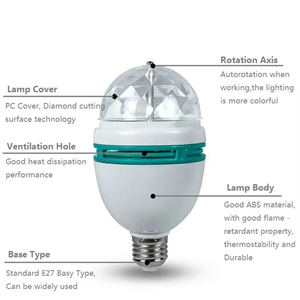 Mini bombilla LED RGB giratoria automática colorida efecto de escenario fiesta <span class=keywords><strong>discoteca</strong></span> luz KTV Bar <span class=keywords><strong>Rock</strong></span> atmósfera cristal proyección DJ luces - Product Image 3