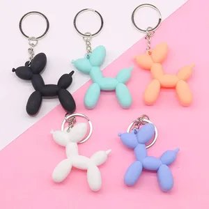 Wholesale Creative Cartoon Mobile Phone Bag Car Pendant Fun Key chain 3D Cartoon PVC Keyring Cute Balloon Dog Keychain