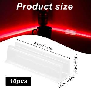 10 Piezas de Soportes de Montaje para Cuerda de Luz de Neón Acrílica, Clips de Fijación de Tiras LED Transparentes, Adhesivos e Impermeables para Madera, Vidrio, Mármol, Azulejos y Paredes - Product Image 2