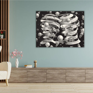 Impresión en Lienzo de Pared con Ilusión Óptica Surrealista Retro, <span class=keywords><strong>Arte</strong></span> Clásico Abstracto Esférico en Blanco y Negro, Póster Decorativo para Pared del Hogar - Product Image 2