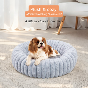 Оптовая продажа от производителя, роскошная плюшевая круглая кровать для домашних животных, удобная моющаяся кровать для кошек и собак, маленькая средняя большая Size-2XL - Product Image 3