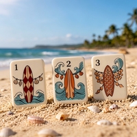 Jeu de Mahjong américain, 160 tuiles en acrylique, quatre couches, thème océan bleu, tuiles de Mahjong de luxe avec étui pour 4 joueurs, jeu à domicile