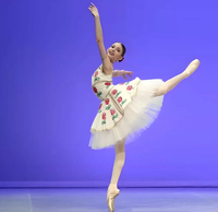 Robe de tutu de ballet classique bleue à épaules dénudées pour filles, avec garniture décorative, en tulle superposé, costume de scène professionnel pour enfants