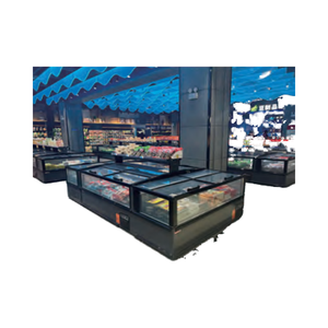 Congélateur d'îlot commercial de grande capacité pour supermarché Réfrigérateur combiné en verre à couvercle coulissant pour aliments congelés - Product Image 3