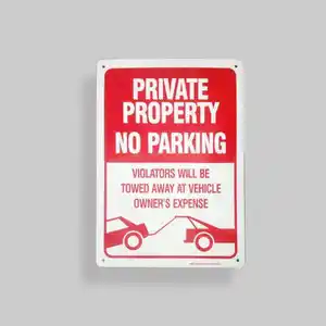 Good Quality Factory Custom Reflective Aluminum Caution Rectangular Sign Traffic Warning Metal Tin Sign For No Parking