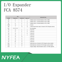 NYFEA FCA8574T - Extension d'E/S 8 bits pour bus I2C, boîtier TSSOP-20, 6,50x4,40mm, alimentation 1,6V-5,5V, mode haute vitesse 1MHz/2MHz