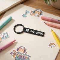 Porte-clés Spotify personnalisé gravé au laser en acier inoxydable plaqué multicolore pour les amateurs de musique, cadeau pour couple, souvenir, cadeau d'anniversaire