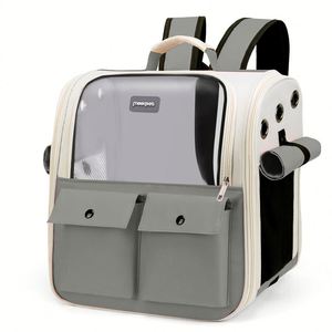 Fashion Breathable Oxford <b>Pet</b> <b>Carrier</b> Backpack with Zipper Closure Large Capacity for Travel Camping & Daily Use (All Seasons) - Product Image 2
