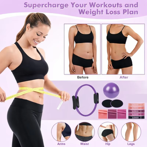 Nuevo Kit de Pilates con Logotipo Personalizado, Pelotas de Yoga para Entrenamiento de Fuerza, Anillos Circulares de Pilates, Pesas de Silicona para Tobillos y Resistencia - Product Image 6