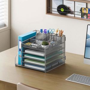 4-Tiers Mesh Metal Desk <b>Organizer</b> for Home Use Office Supplies From China-under Desk Drawer <b>File</b> Trays Crafted Metal <b>Organizer</b> - Product Image 4