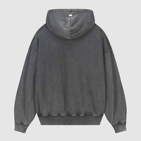 Hoodie Pria Bordir Custom Oversize Drop Shoulder dengan Saku, Ramah Lingkungan, Katun Tebal, Cuci Asam, Vintage