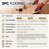 Plancher en vinyle SPC, entretien facile, sans cirage, anti-rayures, imperméable, noyau rigide, système de clic