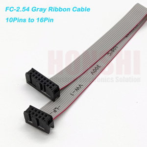 IDCリボンケーブル 25CM 2.54mmピッチ グレー フラットリボンデータケーブル FC-10/16ピン IDCボックスヘッダー用 - Product Image 2