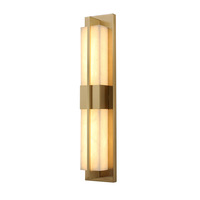 Nouvelle applique murale en cuivre de style chinois moderne, lampe murale en marbre LED pour chambre à coucher, chevet
