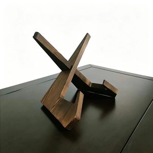 Solid Wood X Shaped Display Stand Multifunctional Desktop Organizer For Photo <b>Plate</b> Clock Cd Dvd Support <b>Rack</b> - Product Image 3