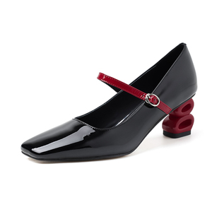 Scarpe <span class=keywords><strong>Mary</strong></span> <span class=keywords><strong>Jane</strong></span> con <span class=keywords><strong>Tacco</strong></span> Alto in Pelle Bovina di Prima Qualità, Punta Quadrata, Cinturino Regolabile con Fibbia, Leggere e Comode per Uso Quotidiano e Formale - Product Image 3