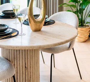 Mesa de Comedor Ovalada de Travertino Natural, Estilo Moderno y Lujoso, Personalizable, Ecológica, Ajustable para 6 Personas, Muebles para Comedor <span class=keywords><strong>JZ</strong></span> - Product Image 2