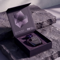Boîte cadeau de luxe personnalisée pour parfum violet et boîte magnétique pour parfum avec boîte en papier pour parfum et boîte d'emballage pour collection de parfums
