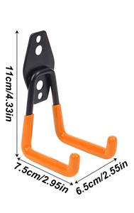 Crochets de garage robustes pour le rangement des vélos, capacité de levage de 35 kg, montage mural pour équipement sportif - Product Image 3