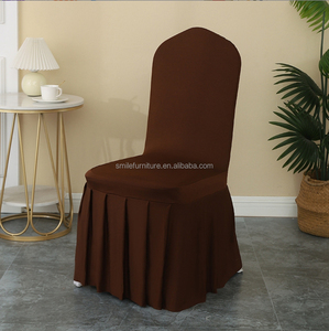 Fundas de <span class=keywords><strong>silla</strong></span> blancas lavables Universal boda Iglesia comedor banquete Protector con falda <span class=keywords><strong>larga</strong></span> cubiertas de <span class=keywords><strong>silla</strong></span> de banquete - Product Image 5