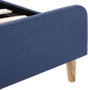 Tessuto blu Telaio del <span class=keywords><strong>Letto</strong></span>, <span class=keywords><strong>Letto</strong></span> <span class=keywords><strong>Singolo</strong></span> Telaio con Gambe In Acciaio e Testata, per la Camera Da <span class=keywords><strong>Letto</strong></span> o In Albergo In Camera <span class=keywords><strong>90x200</strong></span> cm - Product Image 6