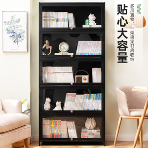 Étagère Eleven Dimensions 350 noire autoportante multi-niveaux avec portes pour la maison, le bureau et le salon - Product Image 3