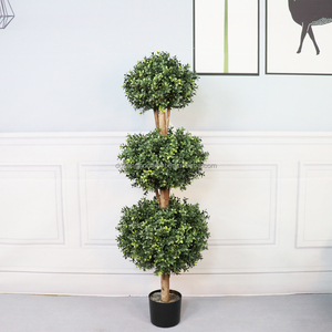 Planta Artificial Topiary Ball Faux Boxwood <span class=keywords><strong>Buxus</strong></span> Greenery simulación árbol bonsái en maceta para decoración Interior del hogar al aire libre - Product Image 4