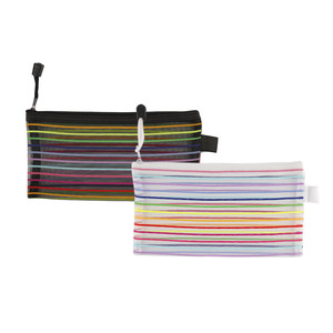 Astuccio in tessuto di Nylon con Design a righe con cerniera liscia - Product Image 5