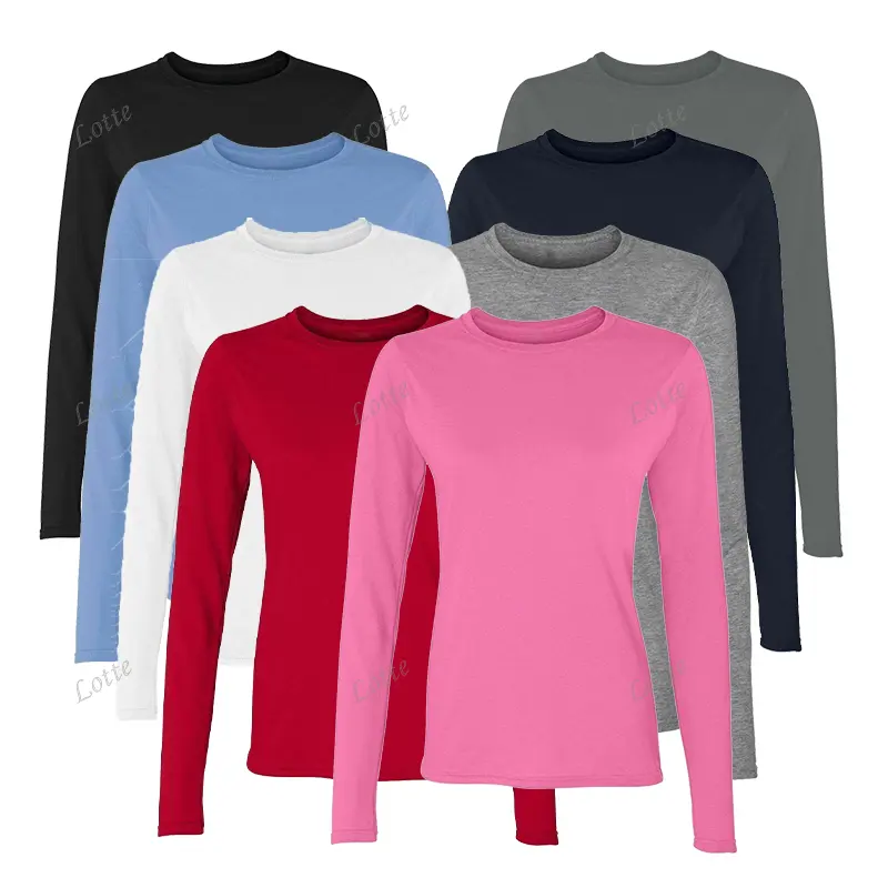 Новые модные спортивные топы, облегающие Женские базовые футболки с круглым вырезом и длинным рукавом