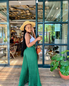 กางเกงขายาวทรงหลวม ดีไซน์ใหม่ล่าสุด D8486 สำหรับผู้หญิง ทนความร้อนสูง จีบระบาย ขากว้าง 2 ชั้น - Product Image 4