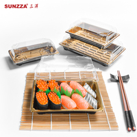 Sunzza boîte d'emballage à emporter pour sushi en or de haute qualité conteneur de plateau à sushi jetable en plastique PET