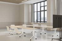Table de conférence pliable OMNI Stable Flip Mechanism, table de bureau pliable avec plateau rabattable en acier inoxydable