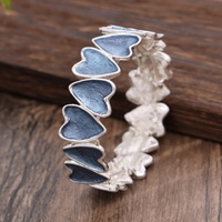 Nueva Pulsera de Moda para Mujer con Forma de Corazón, Brazalete de Lujo Ajustable con Esmalte Colorido