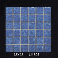 Mosaïque de piscine en céramique de luxe bleu océan effet craquelé, carreaux populaires 48x48
