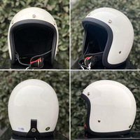 Nouveau casque vintage blanc crème en fibre de verre 3/4 ouvert, modèle 500TX, certifié ECE 22.06 et DOT, pour usage professionnel
