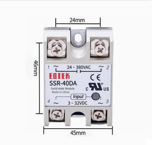 Relé <span class=keywords><strong>de</strong></span> <span class=keywords><strong>estado</strong></span> sólido CC controlado por SSR-100DD, 60A80DD25DD40DD25DD - Product Image 4