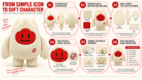 Peluche personnalisée rouge à visage fantaisie, longues membres, rembourrage en coton PP écologique, jouet en peluche OEM/ODM pour fêtes d'enfants